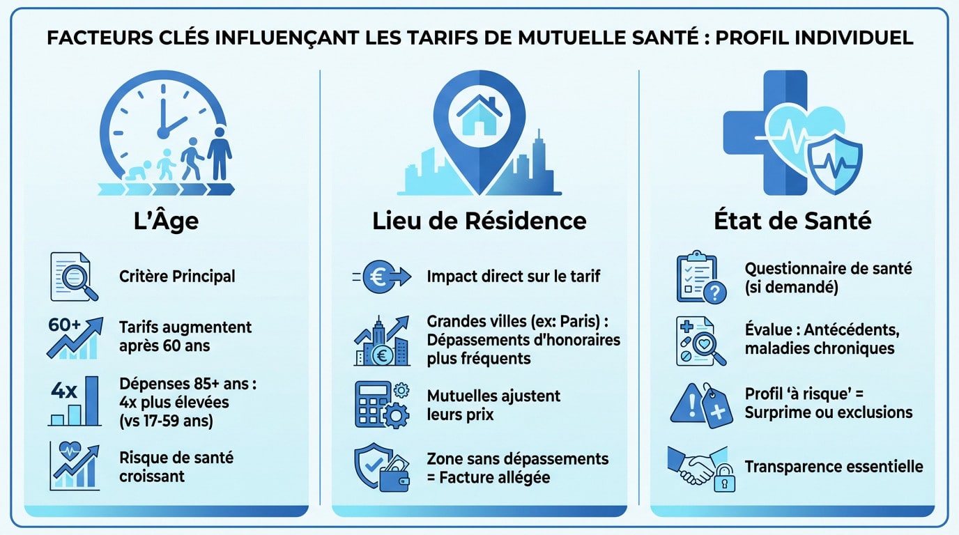 Facteurs clés influençant les tarifs d'une mutuelle santé selon le profil individuel