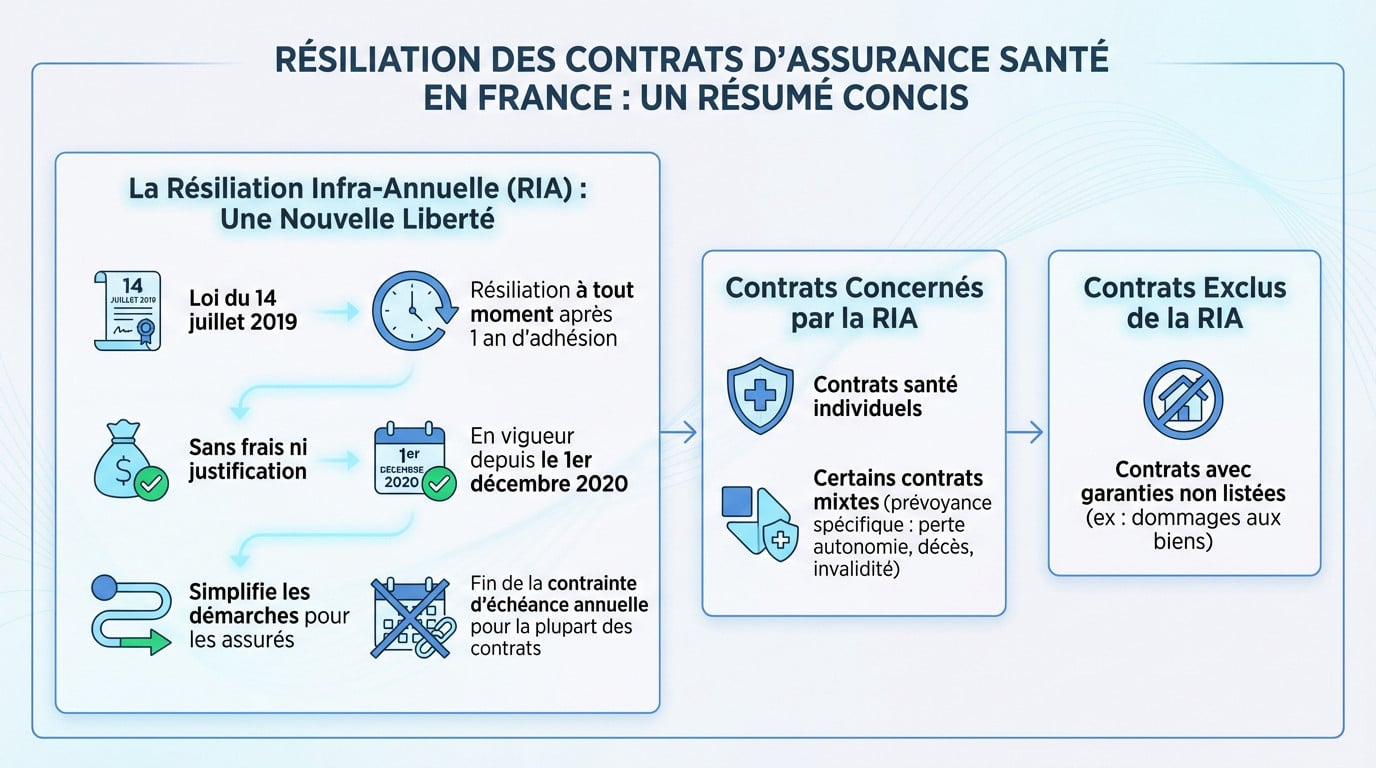 Illustration des démarches pour la résiliation d'une assurance santé en France