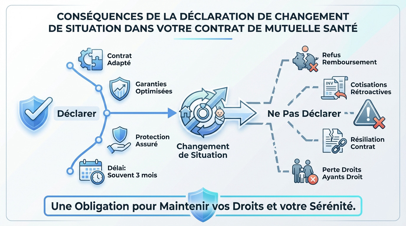 Conséquences d'une absence de déclaration de changement de situation à sa mutuelle santé