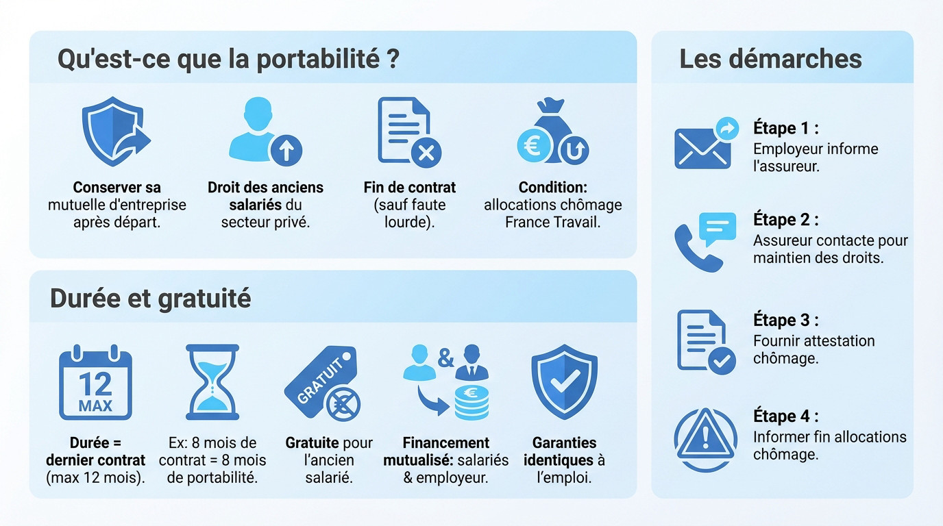 Maintien de la mutuelle d'entreprise grâce à la portabilité des droits