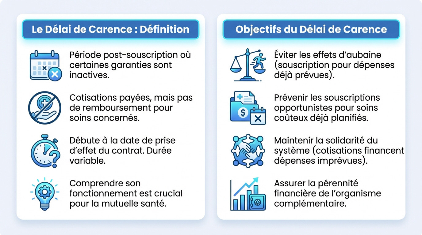 Illustration du délai de carence et de son impact sur les remboursements santé