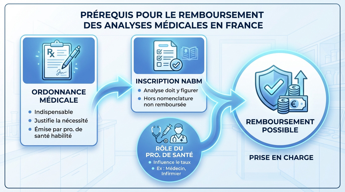Prise en charge et remboursement analyses médicales : ordonnance et carte vitale indispensables
