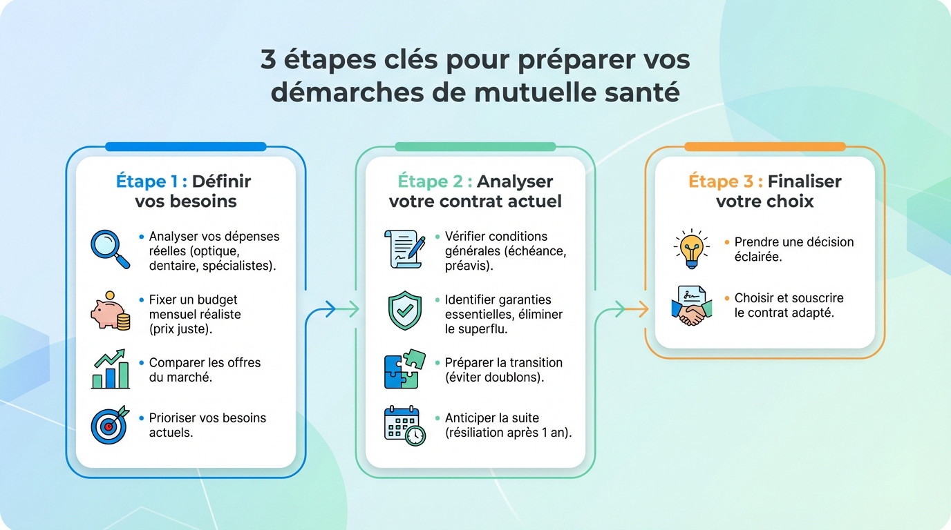 Analyse des documents pour changer de mutuelle santé