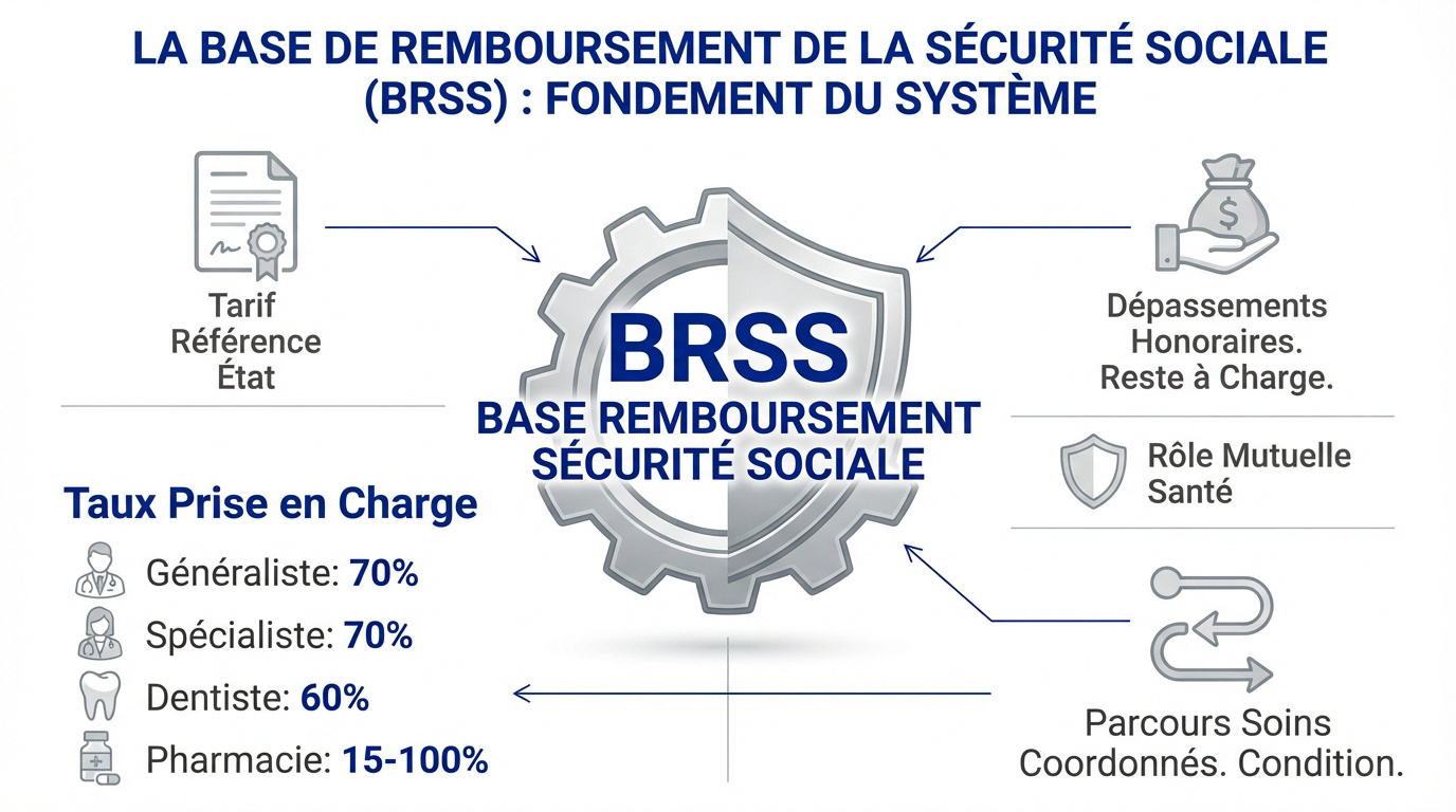Schéma explicatif de la base de remboursement de la sécurité sociale
