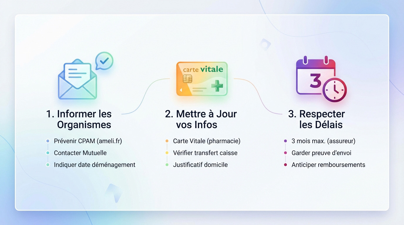 Cartons de déménagement et documents administratifs de santé