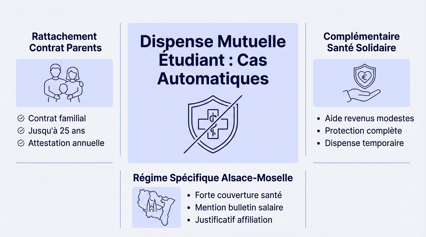 Étudiant salarié s'informant sur les dispenses de mutuelle santé
