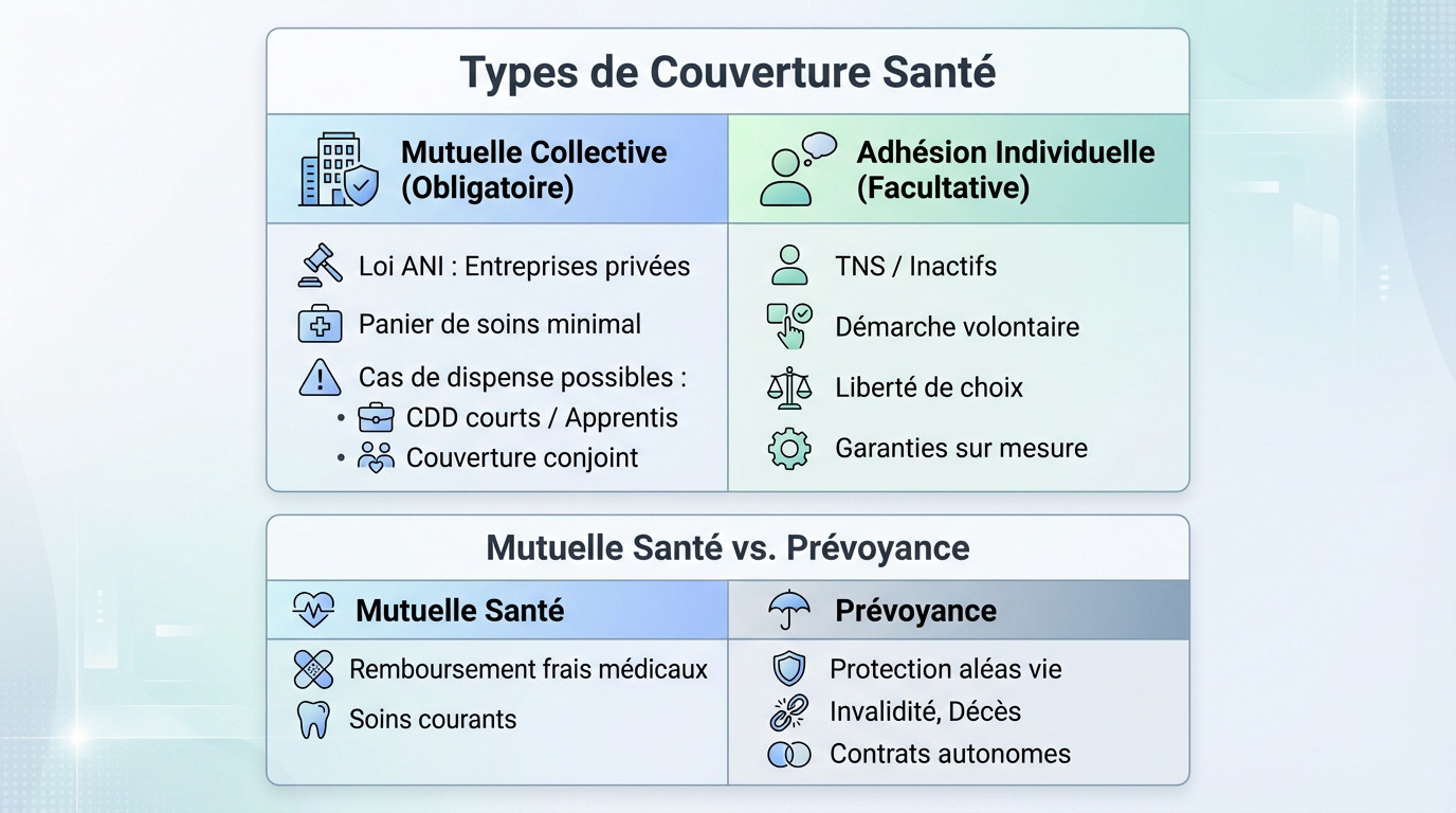 Comparaison entre les régimes de mutuelle obligatoire et l'adhésion facultative