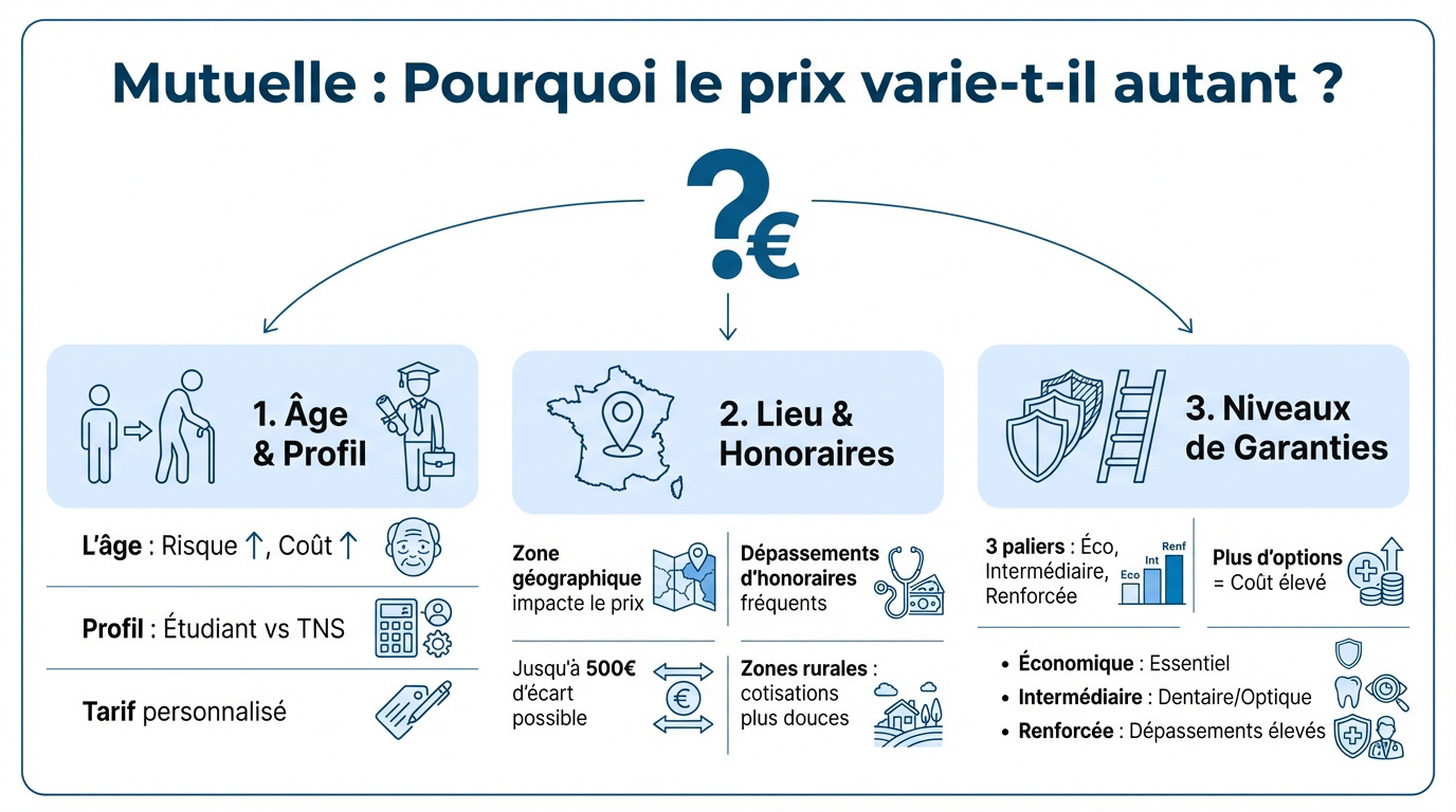 Facteurs influençant le prix d'une mutuelle santé