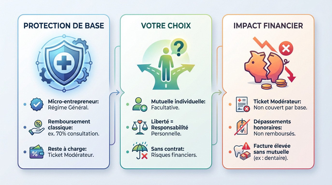Analyse des besoins en santé pour un auto-entrepreneur face à son ordinateur