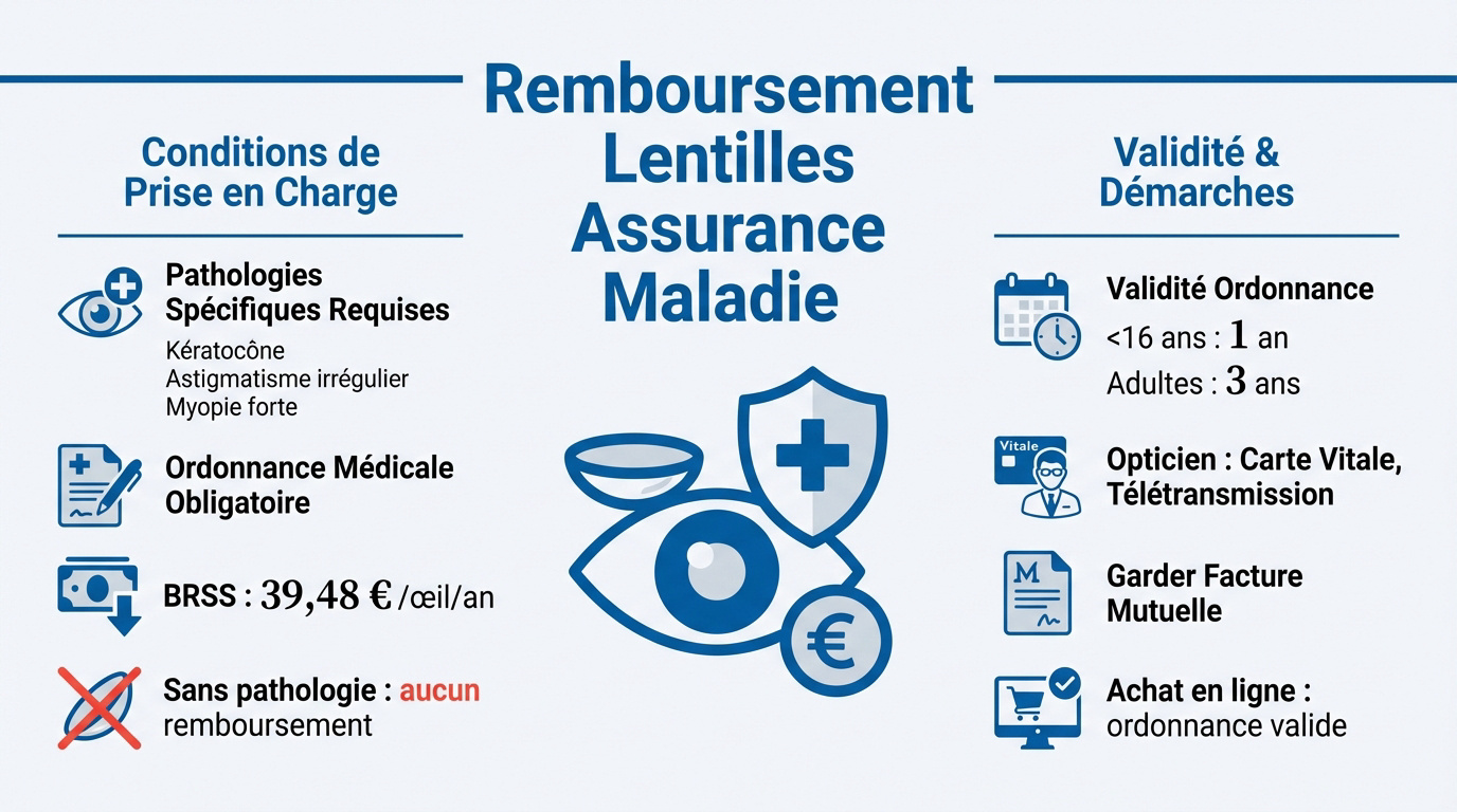 Remboursement des lentilles par l'Assurance Maladie et la mutuelle