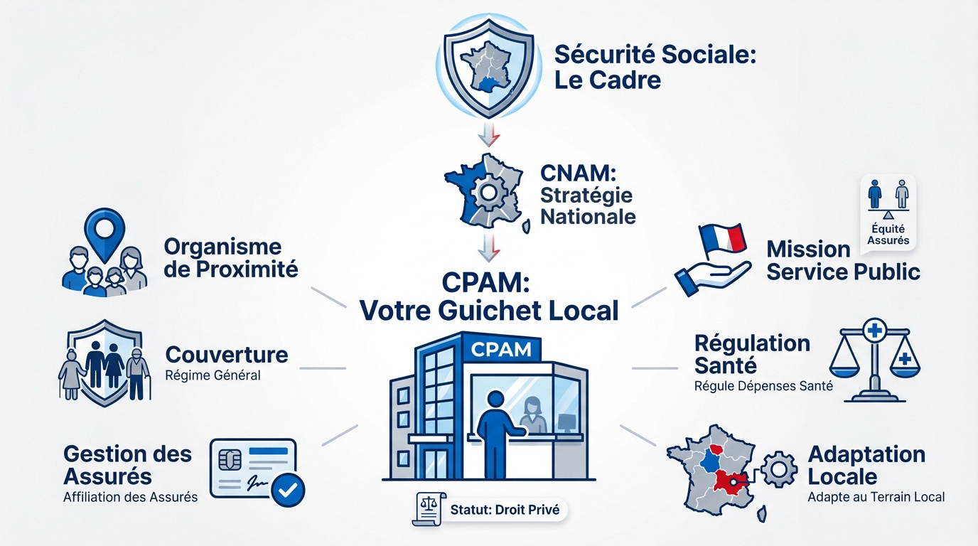 Structure hiérarchique de la CPAM et de la CNAM