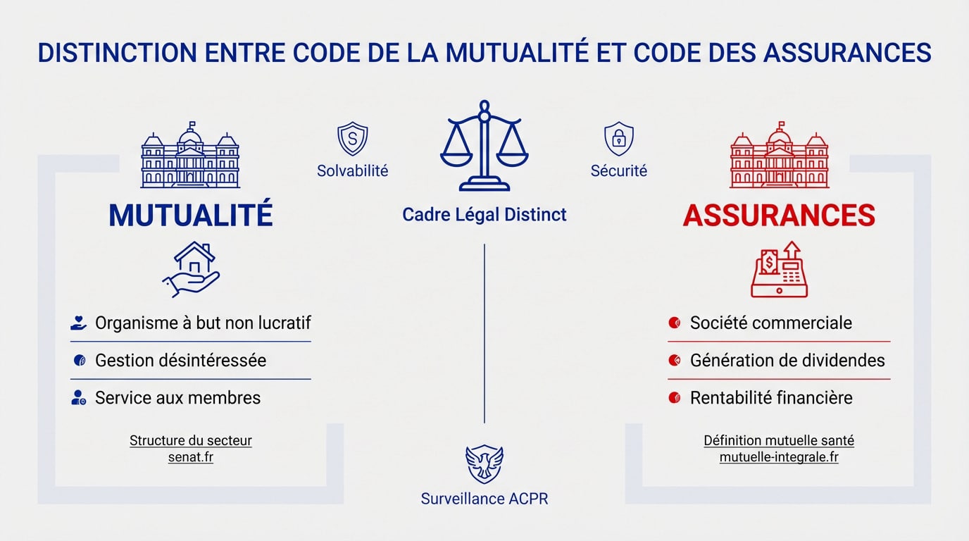 Comparaison visuelle entre le fonctionnement d'une mutuelle et d'une assurance santé