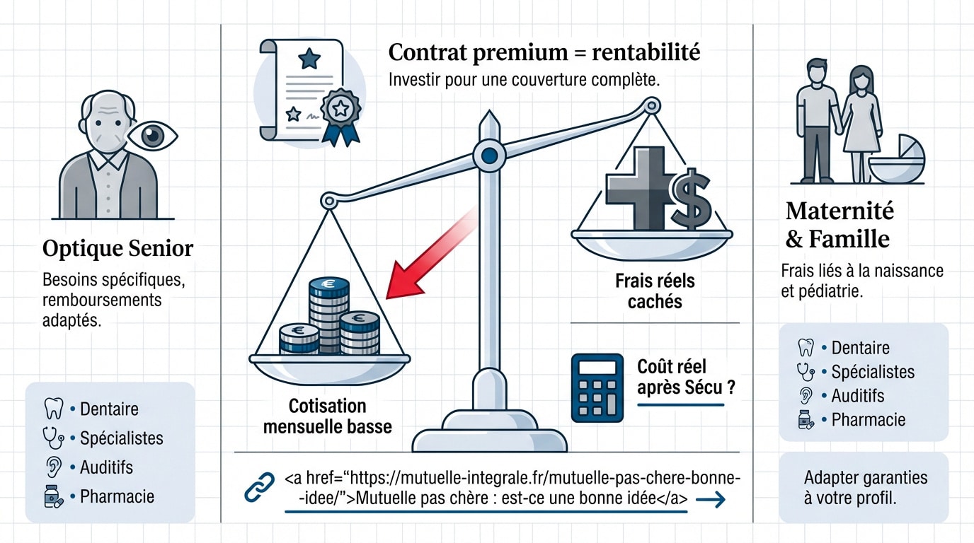 Comparaison cotisation et reste à charge