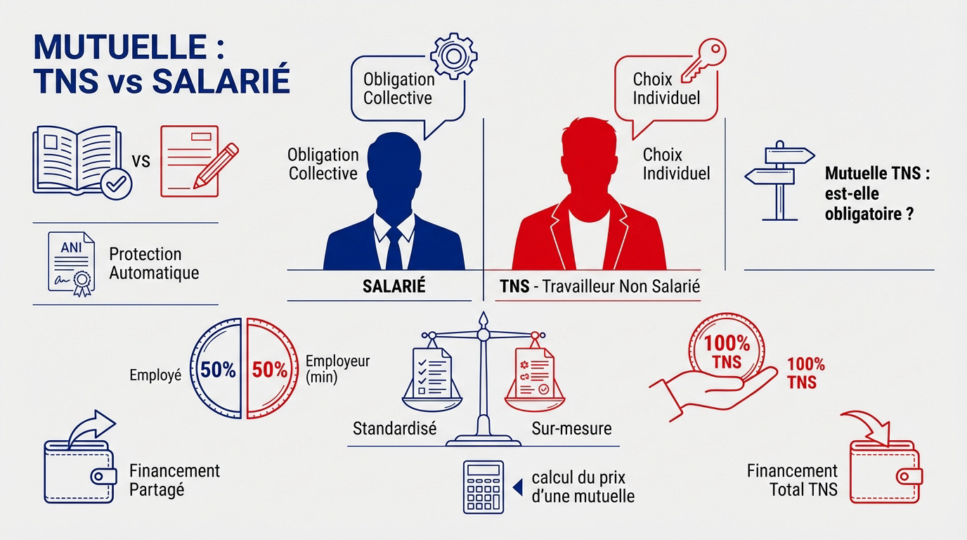 Comparaison des avantages entre mutuelle TNS et mutuelle salarié