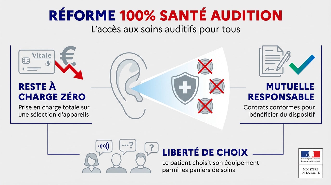 Réforme 100% Santé pour l'accès aux soins auditifs sans reste à charge