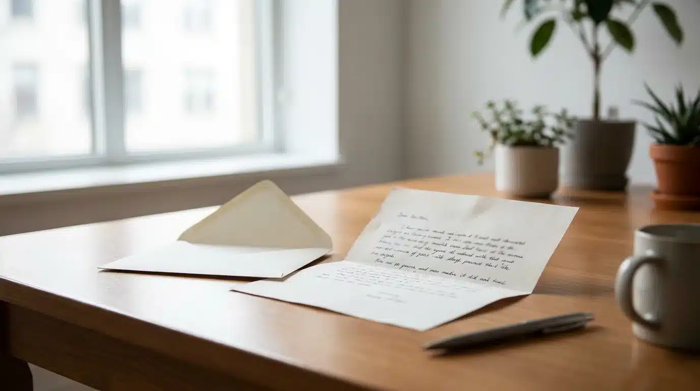 Document de résiliation mutuelle avec stylo sur bureau, illustrant les démarches administratives de cessation de couverture complémentaire santé