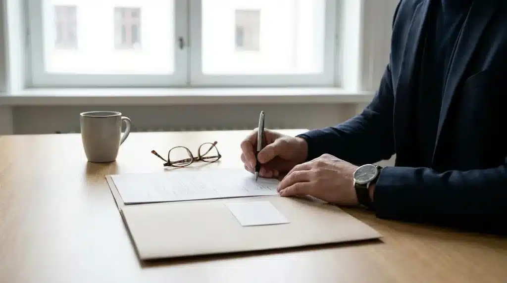 Documents administratifs et calendrier illustrant la prise d'effet d'une mutuelle santé