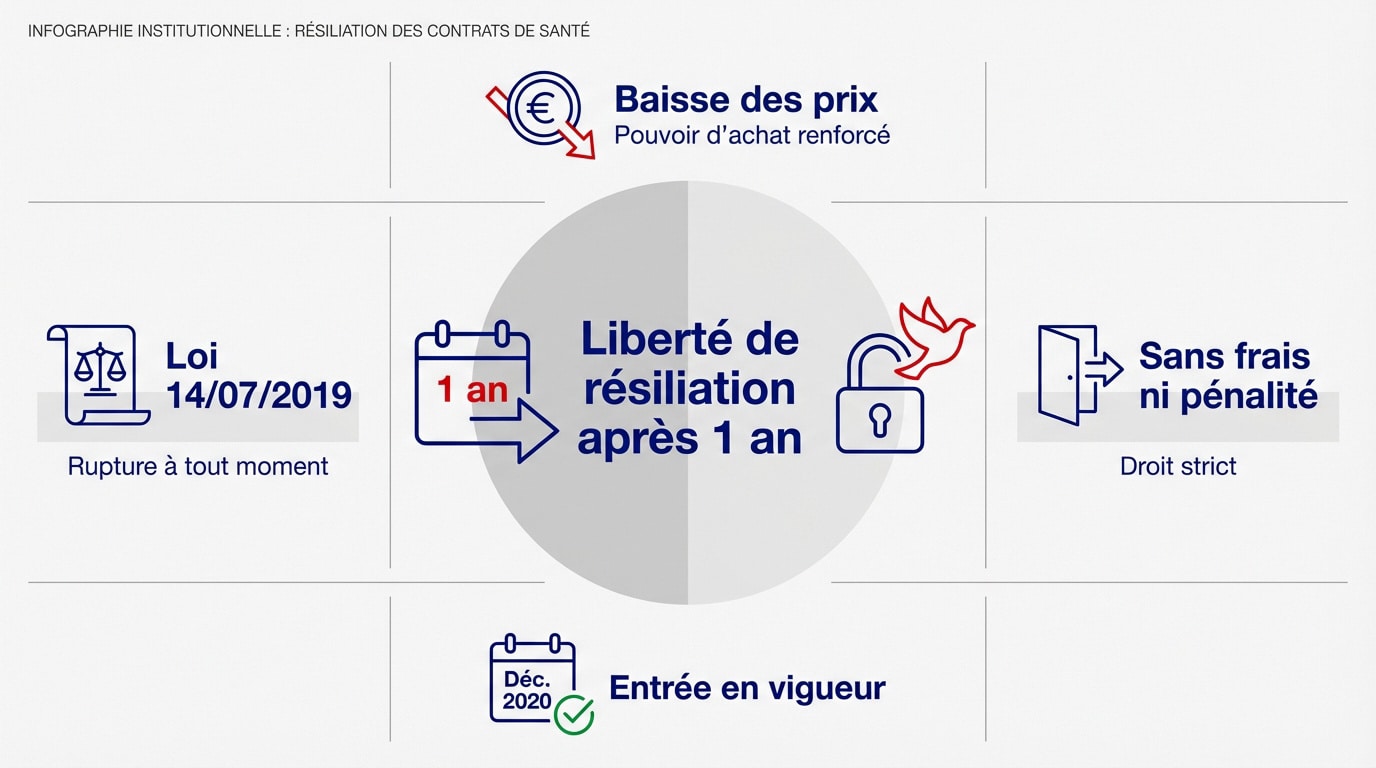 Liberté de résiliation de mutuelle santé après un an de contrat