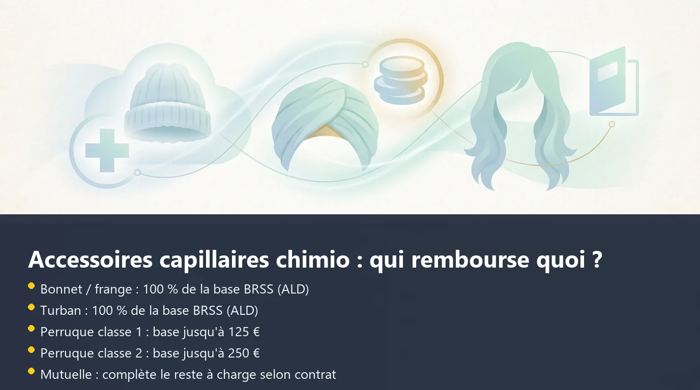 Comparatif du remboursement Sécurité sociale pour bonnet chimio, turban et perruque