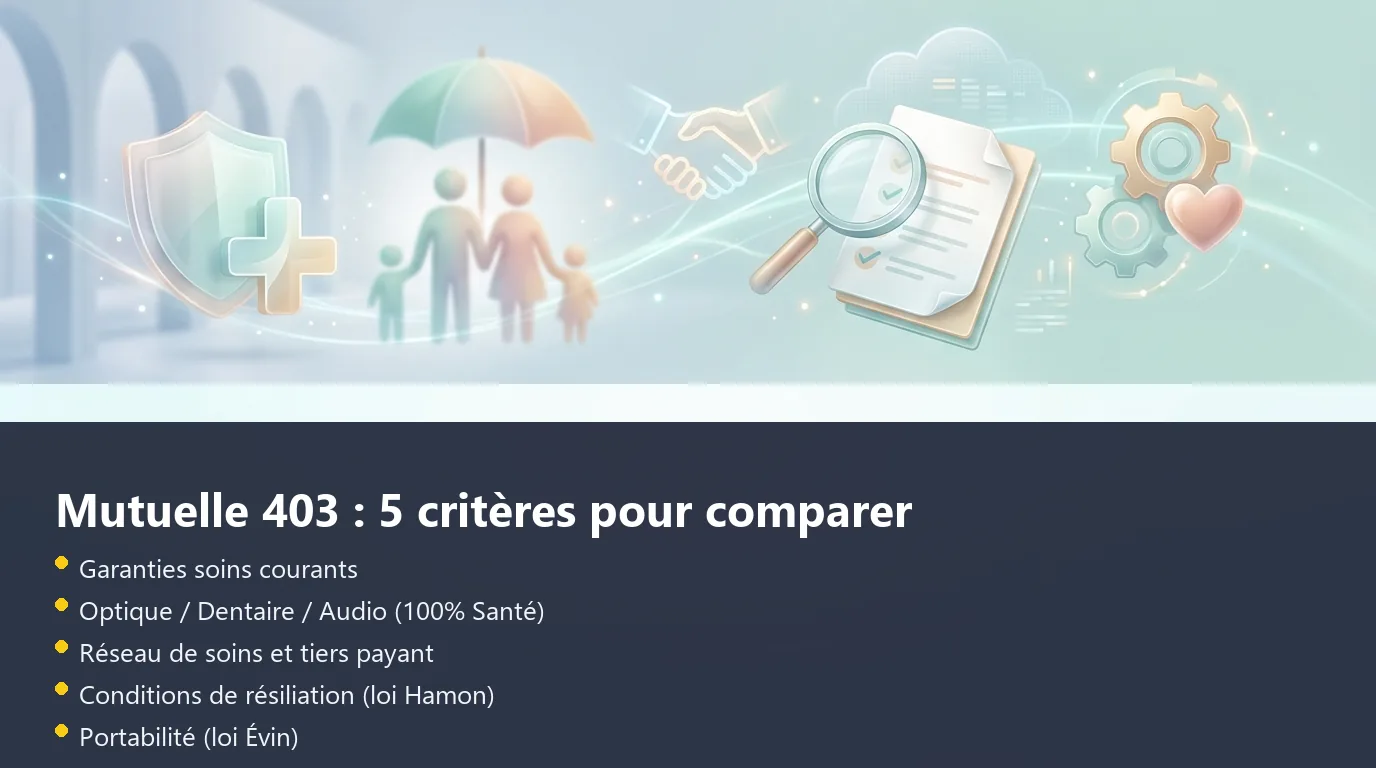 Infographie des 5 critères clés pour évaluer une mutuelle sectorielle