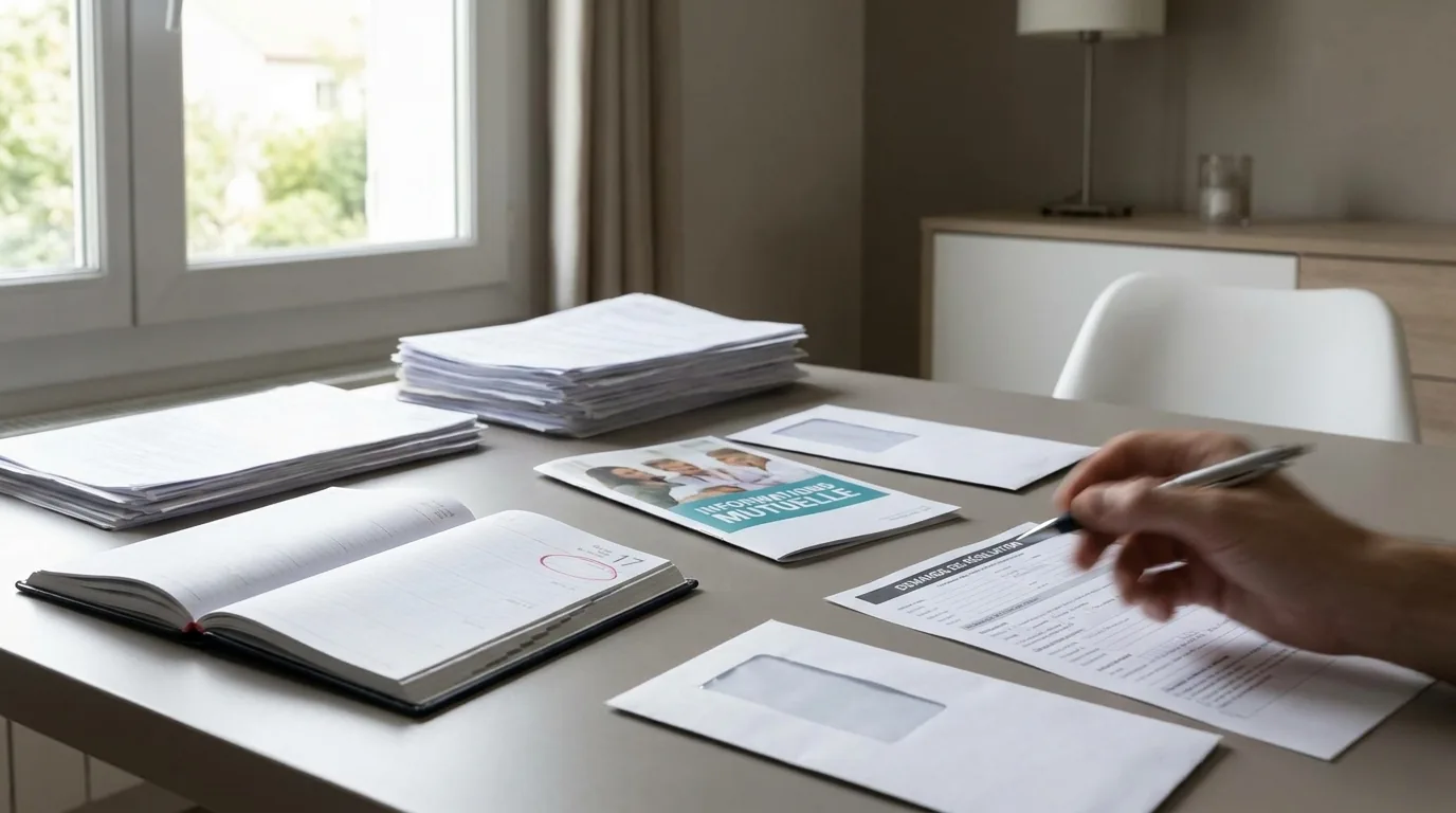 Documents de résiliation d'une mutuelle santé avec calendrier et délais légaux