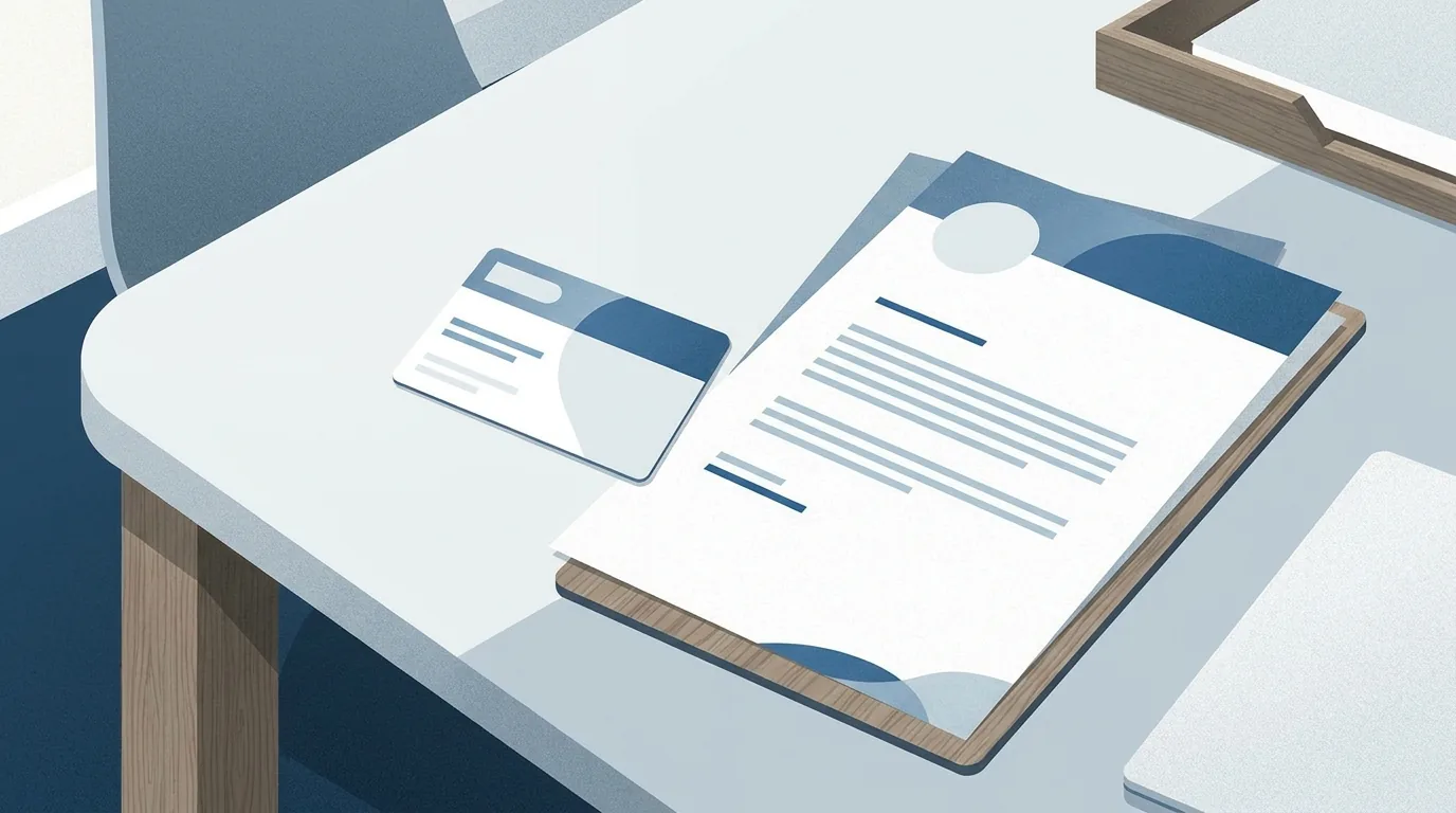 Carte de mutuelle et document de garanties santé posés sur un bureau professionnel sobre