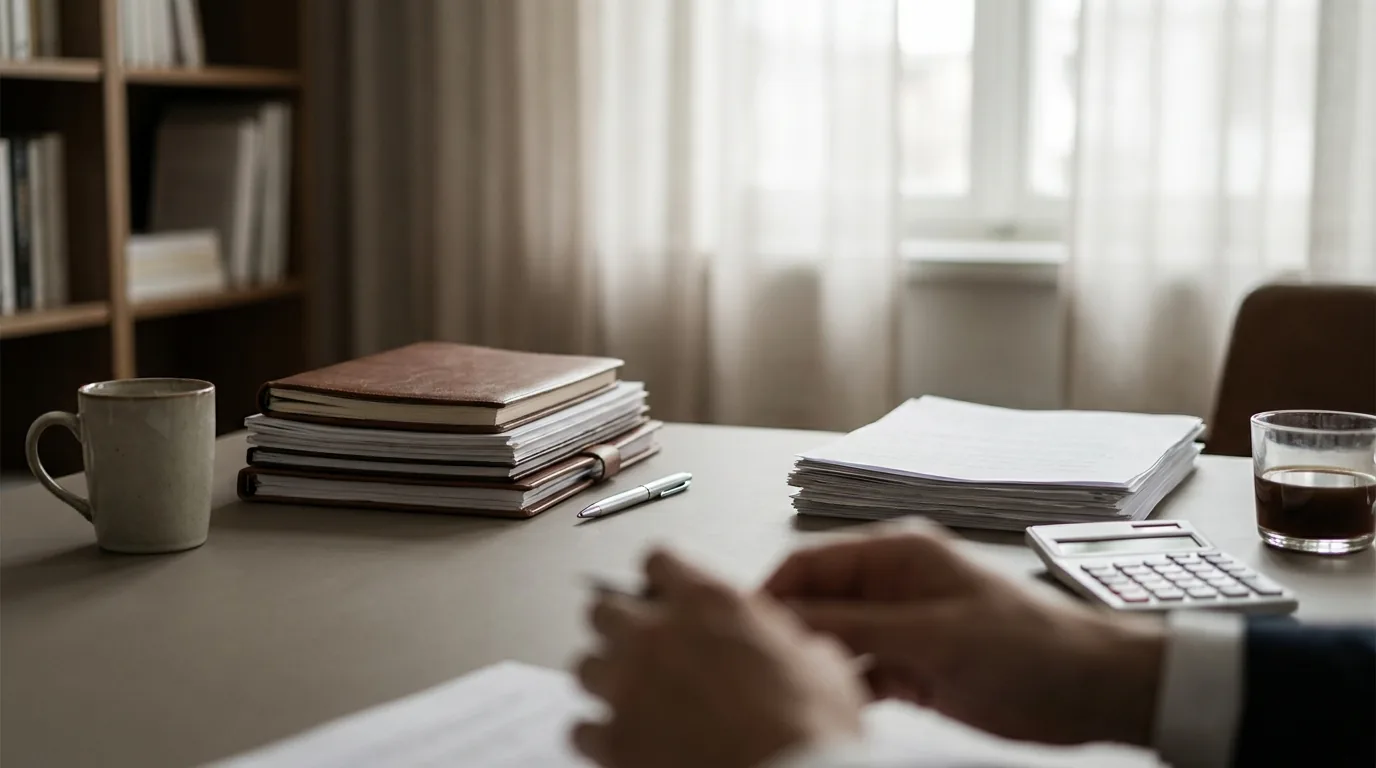 Comparaison de devis mutuelles économiques et chères, documents et calculatrice sur bureau