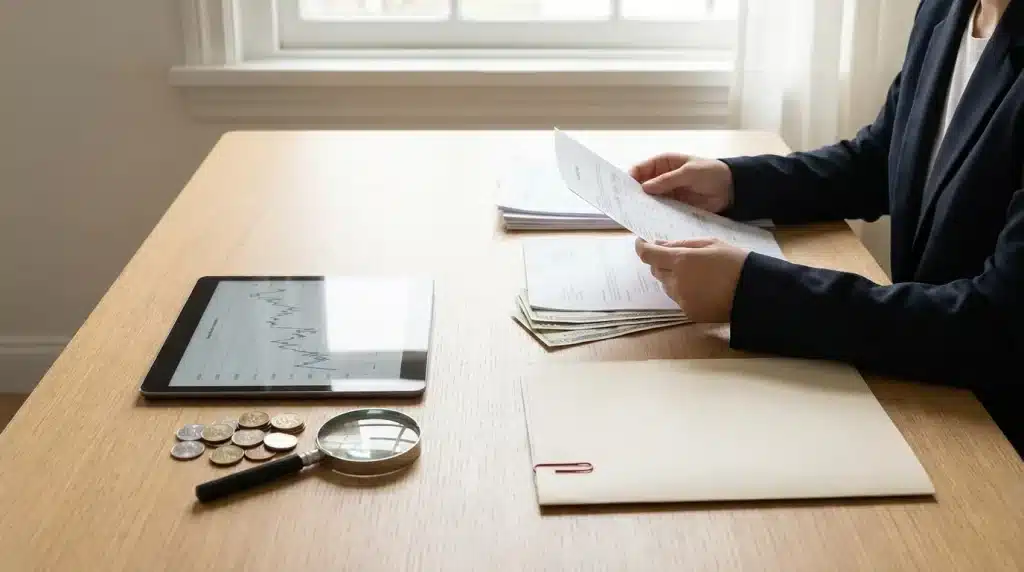 Documents de mutuelle low cost et calculatrice représentant les tarifs réduits de l'assurance santé
