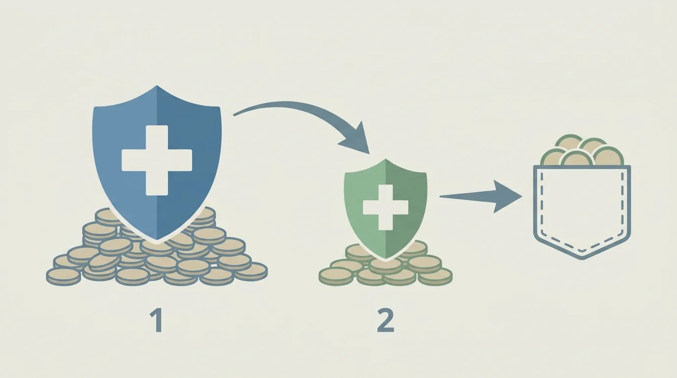 Remboursement Sécurité sociale et mutuelle complémentaire 602 Schéma en deux étapes du remboursement santé : Sécurité sociale puis mutuelle complémentaire 602 MGEN
